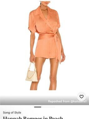 Song of Style Wrap Mini Dress in Peach